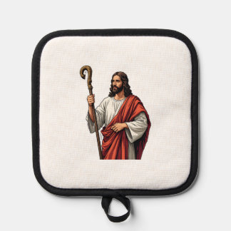 Jesus Shepherd Staff Vintage Engraving Tee 2 Pot Holder