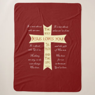 Jesus Sherpa Blanket - Red