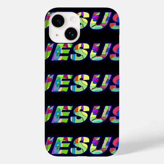Jesus Sign In Multi Colours  Case-Mate iPhone Case (Back)