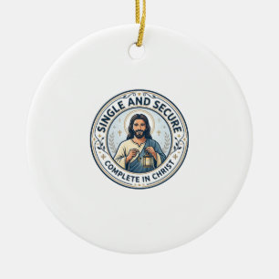 Jesus Singleness Waiting Season Shirt Faith Based Ceramic Tree Decoration