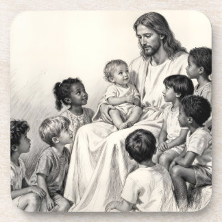 Jesus Sitting with Children Coaster