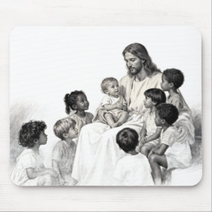 Jesus Sitting with Children Mouse Pad