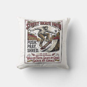 Jesus Skate Longboard Shirt Christian Cushion