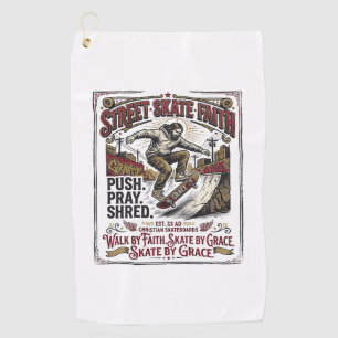 Jesus Skate Longboard Shirt Christian Golf Towel