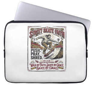 Jesus Skate Longboard Shirt Christian Laptop Sleeve