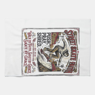 Jesus Skate Longboard Shirt Christian Tea Towel