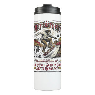 Jesus Skate Longboard Shirt Christian Thermal Tumbler