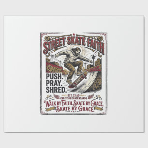 Jesus Skate Longboard Shirt Christian Wrapping Paper