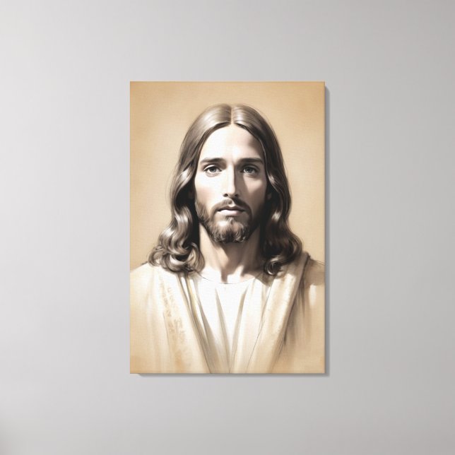 Jesus sketch 6 canvas print (Front)