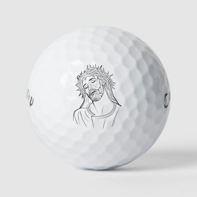 Jesus Sketch Golf Balls (Front)