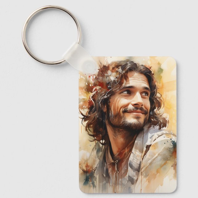 Jesus Smiling Keychain (Front)