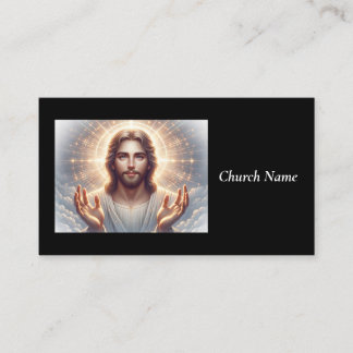 Jesus Smiling with Welcoming Hands Business Card