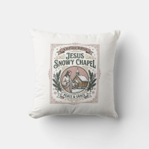 Jesus Snowy Chapel Jesus Snowy Chapel Christian Fa Cushion