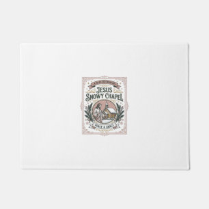 Jesus Snowy Chapel Jesus Snowy Chapel Christian Fa Doormat