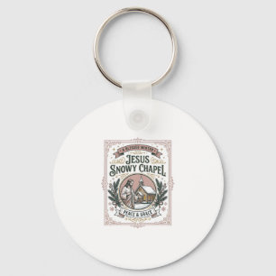 Jesus Snowy Chapel Jesus Snowy Chapel Christian Fa Key Ring