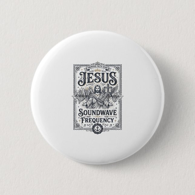 Jesus Soundwave Frequency Jesus Soundwave Frequenc 6 Cm Round Badge (Front)