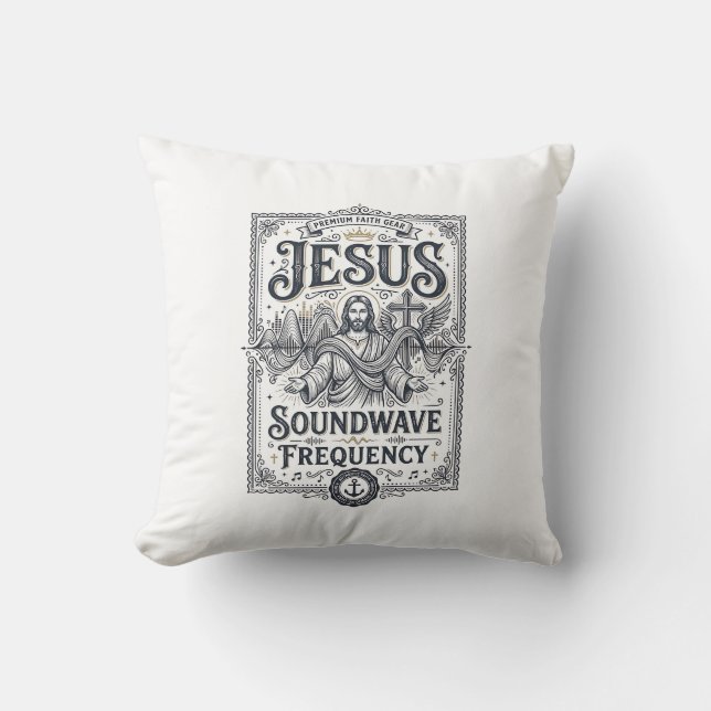 Jesus Soundwave Frequency Jesus Soundwave Frequenc Cushion (Front)