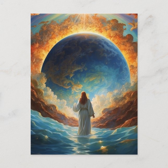 *~*  Jesus Space Universe Healing Earth  AP50  Postcard (Front)