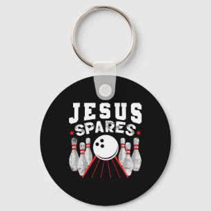 Jesus Spares Funny Christian Bowling  Key Ring