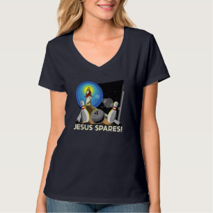Jesus Spares Funny Christian Bowling Pun T-Shirt