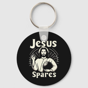 Jesus Spares Mens Womens Kids Ten Pin Bowling Key Ring