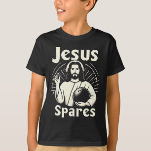 Jesus Spares Mens Womens Kids Ten Pin Bowling T-Shirt