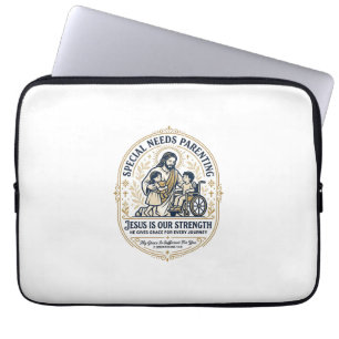 Jesus Special Needs Parenting Shirt Faith Based De Laptop Sleeve
