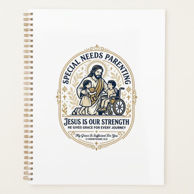 Jesus Special Needs Parenting Shirt Faith Based De Planner (Front)