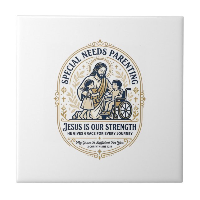 Jesus Special Needs Parenting Shirt Faith Based De Tile (Front)