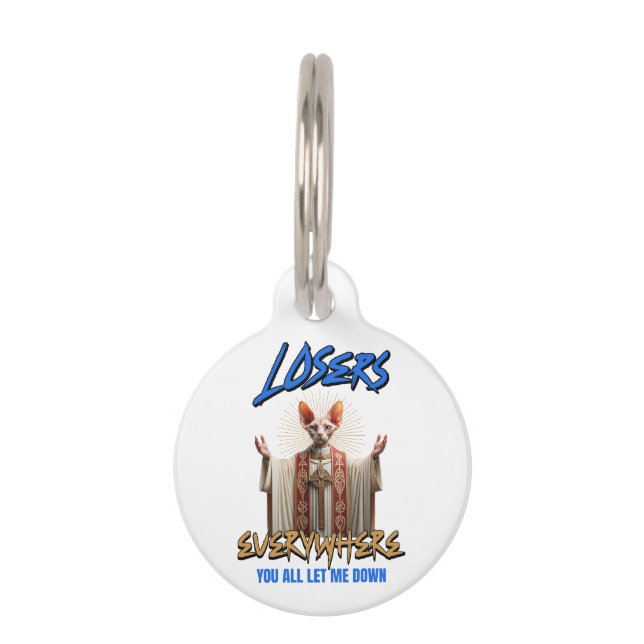  Jesus Sphynx Cat Funny Meme Pet Tag (Front)