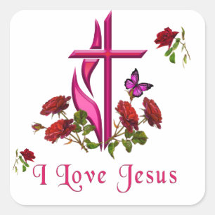 Jesus square sticker