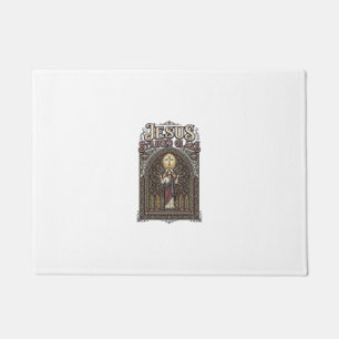 Jesus Stained Glass Jesus Stained Glass Cathedral Doormat