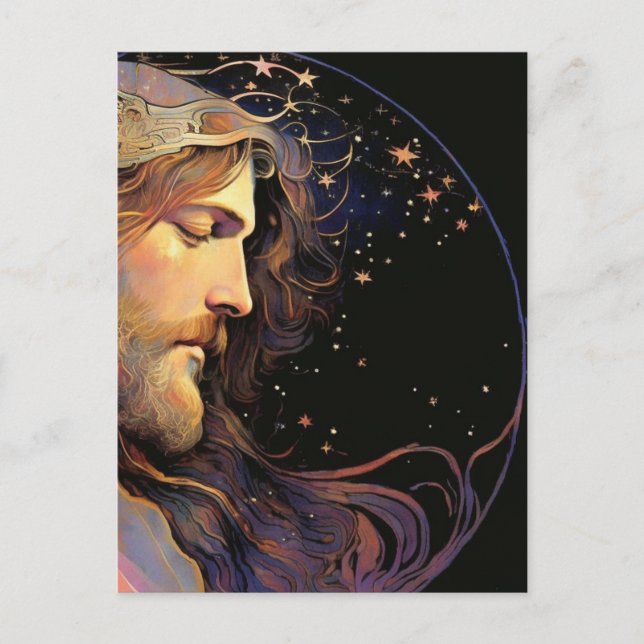Jesus Stained Glass Postcard (Front)