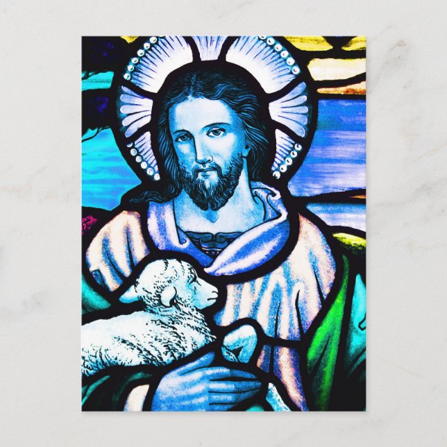 Jesus Stained Glass Postcard (Front)