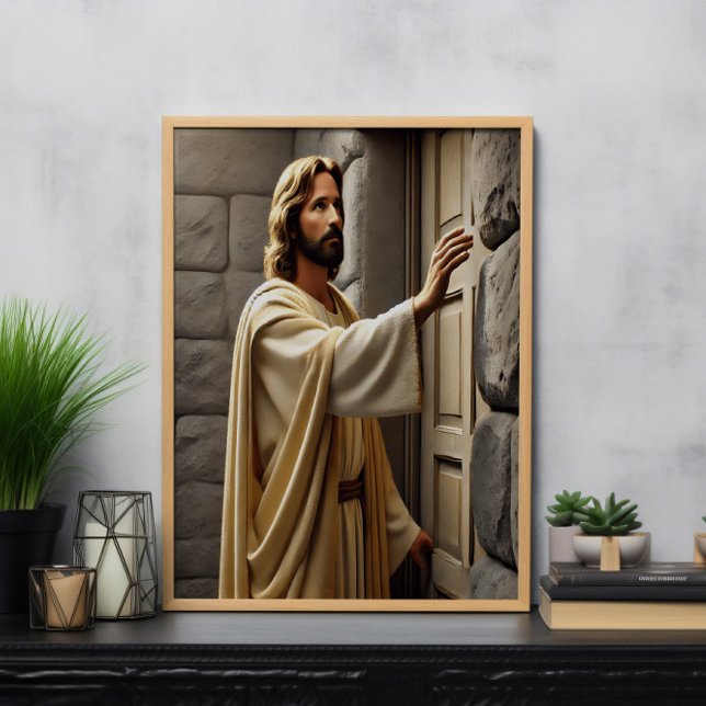 Jesus Standing at Weathered Door Poster (Creator Uploaded)
