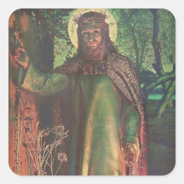 Jesus Stands at the Door and Knocks Square Sticker (Front)