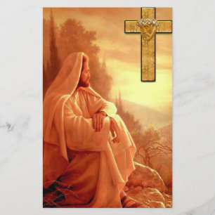 Jesus Stationary Religious Catholic Flyers Stationery