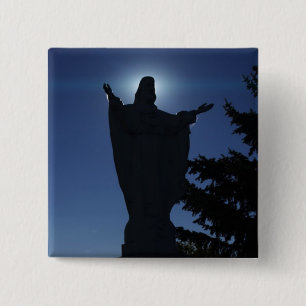 Jesus Statue Button