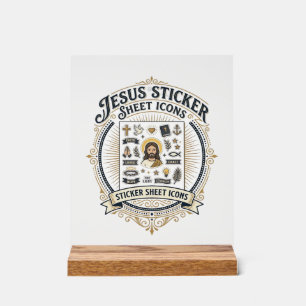 Jesus Sticker Sheet Icons Jesus Sticker Sheet Icon Acrylic Sign