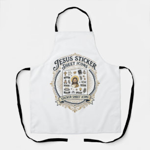 Jesus Sticker Sheet Icons Jesus Sticker Sheet Icon Apron