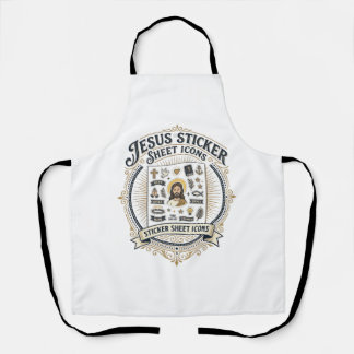 Jesus Sticker Sheet Icons Jesus Sticker Sheet Icon Apron