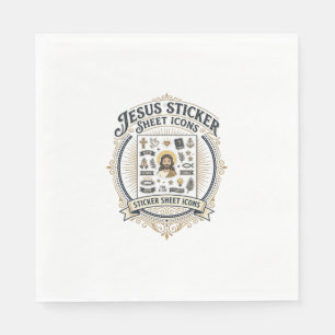 Jesus Sticker Sheet Icons Jesus Sticker Sheet Icon Napkin