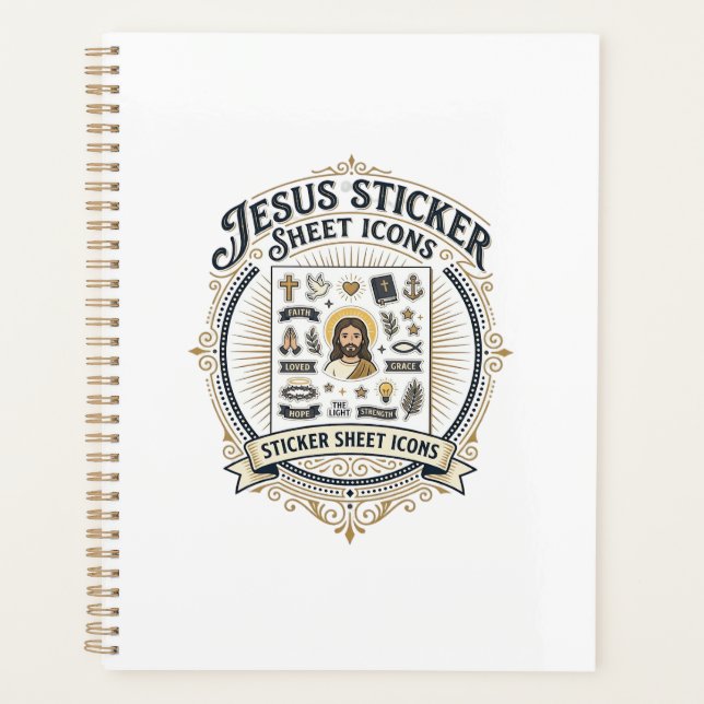 Jesus Sticker Sheet Icons Jesus Sticker Sheet Icon Planner (Front)