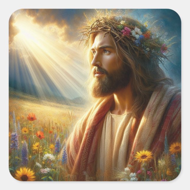 Jesus sticker! square sticker (Front)