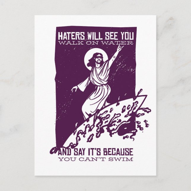 Jesus Surf Funny Quote Postcard (Front)