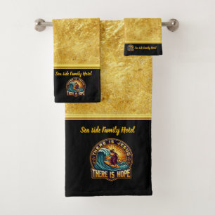 Jesus Surfing Inspires Faith and Fun (B) Bath Towel Set