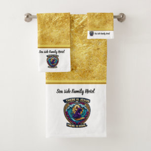 Jesus Surfing Inspires Faithful Family Adventures Bath Towel Set