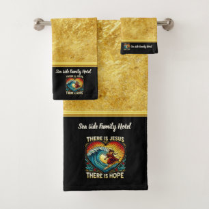 Jesus Surfing  Sparks Faithful Joy Daily (B) Bath Towel Set