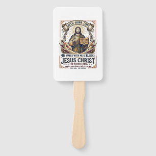 Jesus Surfing T-Shirt Inspirational Faith Hand Fan