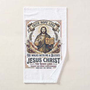 Jesus Surfing T-Shirt Inspirational Faith Hand Towel